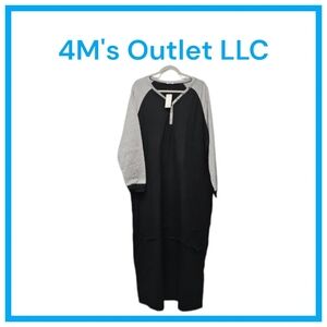 Ekouaer Long Nightgown Black & Gray